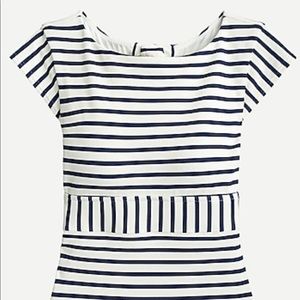 JCrew one piece bathing suit in navy stripe